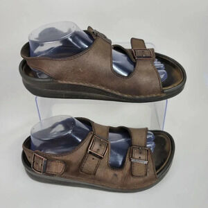 Birkenstock Men's 7 Women 9 Tatami‎ 2 Strap Brown Leather Sandal Shoes Normcore